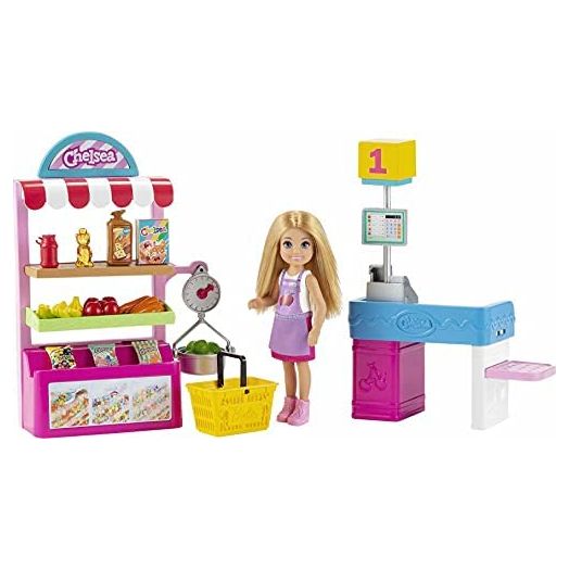 Barbie Chelsea Can Be Snack Stand Playset with Blonde Chelsea Doll (6-in), 15+ Pieces: Snack Stand, Register, Food Items, Shopping Basket & More, Great Gift for Ages 3 Years Old & Up