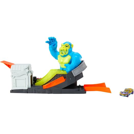 Hot Wheels Toxic Ape Attack Car Vehicle Playset, 25 Pieces