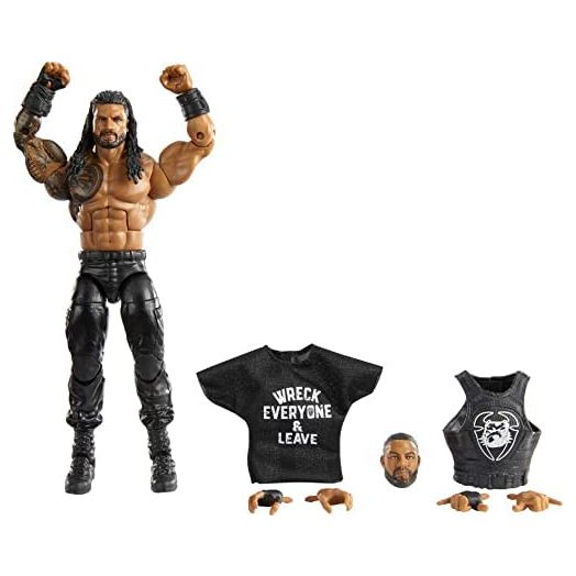 WWE MATTEL Top Picks Elite Roman Reigns 6-inch Action Figure with Deluxe Articulation for Pose and Play, Life-like Detail, Authentic Ring Gear & Accessory, Multi, (GVC04)