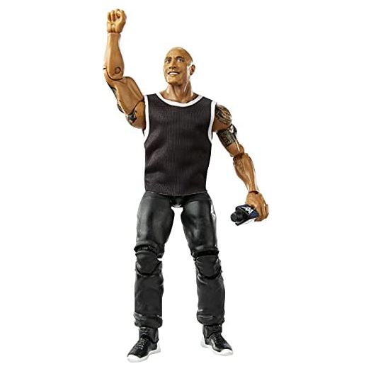 WWE The Rock Elite Collection Action Figure, 6-in Posable Collectible Gift for WWE Fans Ages 8 Years Old & Up