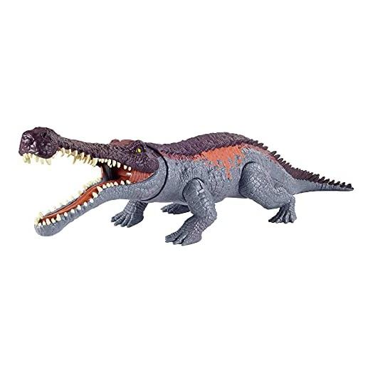 Jurassic World Camp Cretaceous Massive Biters Sarcosuchus Dinosaur Action Figure, Toy Gift with Strike and Chomping Motion