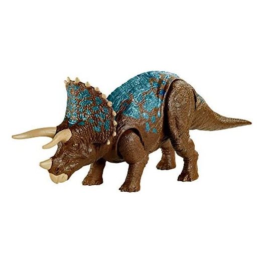 Jurassic World Triceratops Sound Strike Medium-Size Dinosaur Action Figure, Strike & Chomping Action, Realistic Sounds, Movable Joints, 4 Years Old & Up