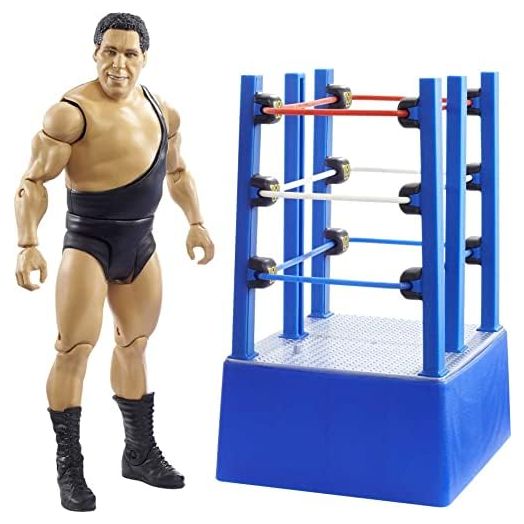 WWE Wrestlemania Moments Andre The Giant 6 inch Action Figure Ring Cart with Rolling WheelsCollectible Gift for WWE Fans Ages 6 Years Old and Up
