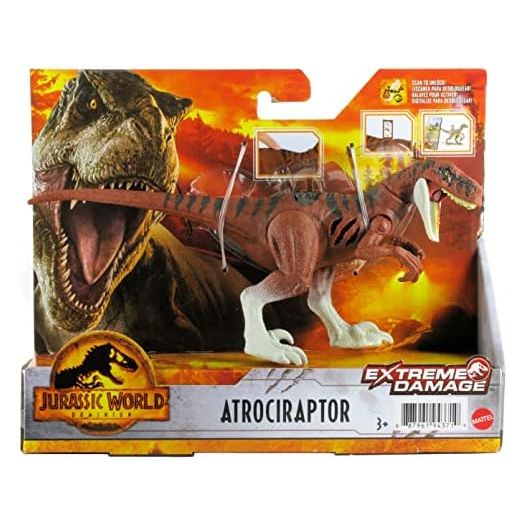 Jurassic World Dominion Extreme Damage Atrociraptor Dinosaur Action Figure Black
