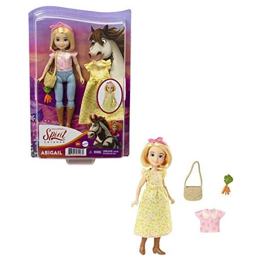 Mattel Spirit Untamed Abigail Doll (Approx.7-in), 2 Fashion Outfits, Purse & Horse-Themed Accessory, 7 Movable Joints, Great Gift for Ages 3 Years Old & Up (GXF19)