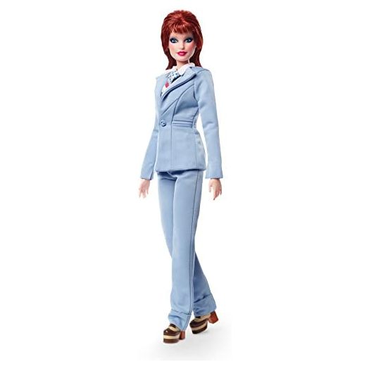 Barbie Signature David Bowie Barbie Doll (11.5-in, Red Hair) Posable, Wearing Blue Suit, with Doll Stand and Certificate of Authenticity, Gift for Collectors