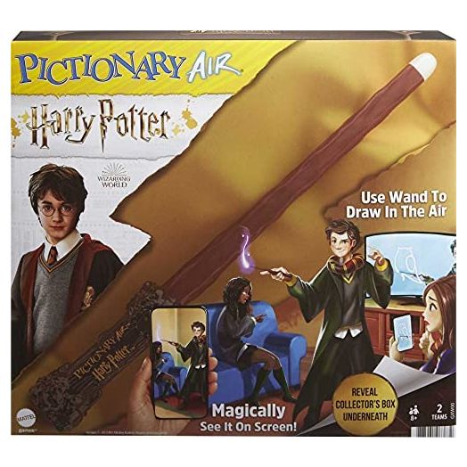 Mattel Games Pictionary Air Harry Potter Family Drawing Game, 112 Double-Sided Clue Cards