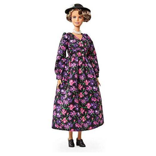 Barbie Inspiring Women Eleanor Roosevelt Doll (12-inch) Wearing Floral Dress, with Doll Stand & Certificate of Authenticity, Gift for Kids & Collectors