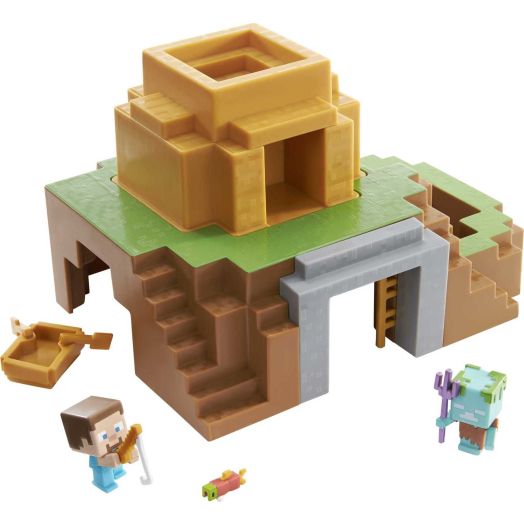 Minecraft Transforming Oasis Playset With Mini Figures Plus Accessories & Slime