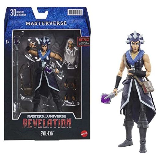 Masters of the Universe Masterverse Collection, Revelation Evil-lyn 7-in Motu Battle Figure for Storytelling Play and Display, Gift for Kids Age 6 and Older and Adult Collectors,GYV12