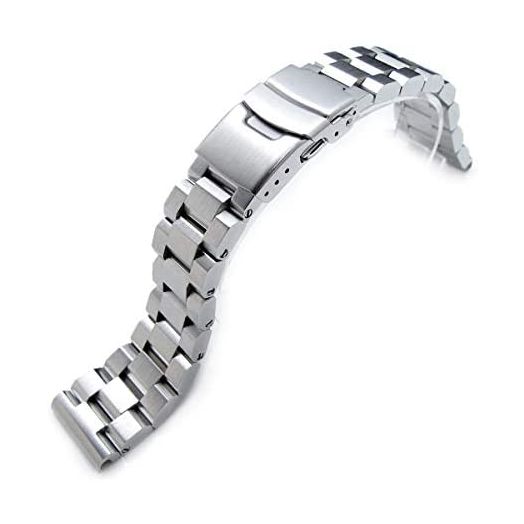 22mm Hexad 316L Stainless Steel Watch Band Straight End Lug Diver Clasp Brushed