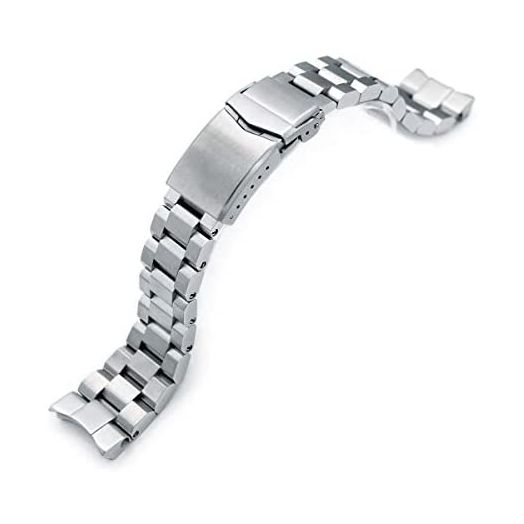 22mm Metal Watch Band for Seiko Samurai SRPB51, Hexad 316L SS V-Clasp