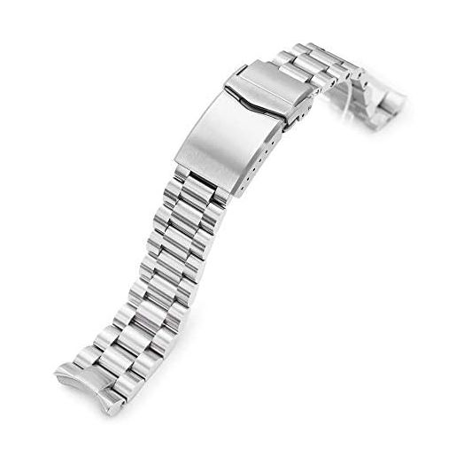 20mm Endmill Watch Band Compatible with Seiko Mini Turtles SRPC35, Solid Curved End