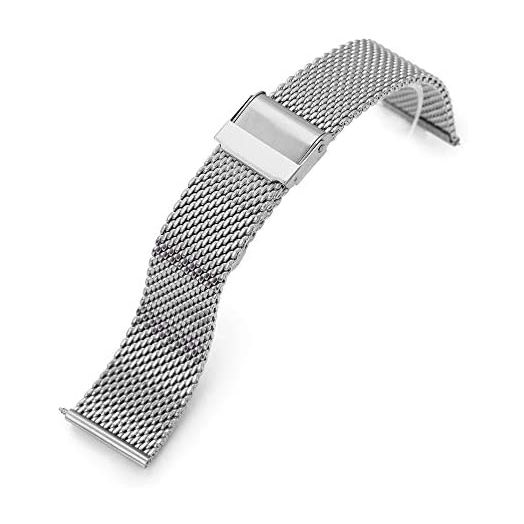 22mm Quick Release Milanese Mesh Watch Band Tapered Style Brushed