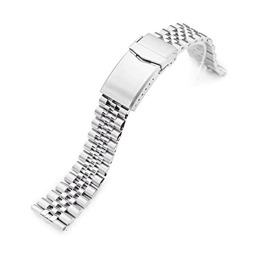 MiLTAT 20mm Quick Release Watch Band Straight End, Super-Jub II QR 316L Stainless Steel Brushed