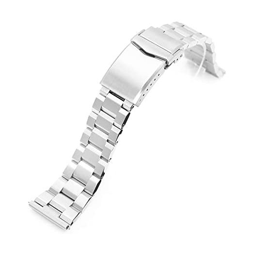 MiLTAT 20mm Quick Release Watch Band Straight End, Hexad III 316L Stainless Steel Brushed V-Clasp