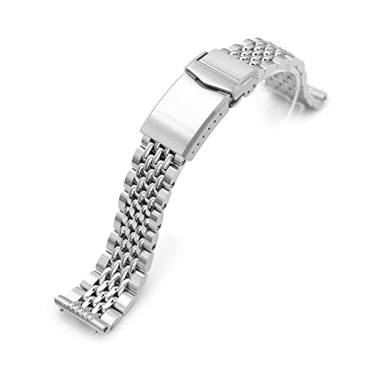 MiLTAT 20mm Goma BOR 316L Stainless Steel Metal Watch Band Straight End
