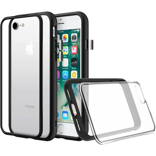 RhinoShield Modular Case Compatible with [iPhone SE 3 / SE 2/8 / 7] | Mod NX - Customizable Shock Absorbent Heavy Duty Protective Cover 3.5M / 11ft Drop Protection - Black