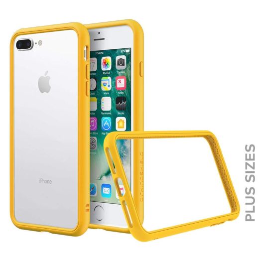 RhinoShield Bumper Compatible with [iPhone 8 Plus / 7 Plus] | CrashGuard NX - Shock Absorbent Slim Design Protective Cover [3.5M / 11ft Drop Protection] - Yellow