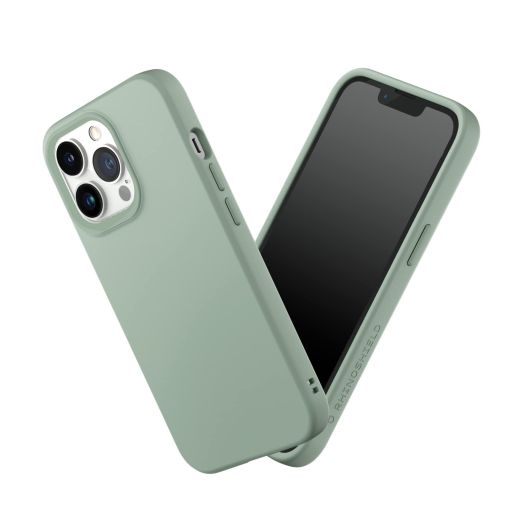 RhinoShield Case Compatible with [iPhone 13 Pro] | SolidSuit - Shock Absorbent Slim Design Protective Cover with Premium Matte Finish 3.5M / 11ft Drop Protection - Sage Green