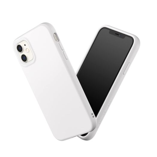 RhinoShield Case Compatible with [iPhone 11] | SolidSuit - Shock Absorbent Slim Design Protective Cover with Premium Matte Finish 3.5M / 11ft Drop Protection Changeable Camera Rings - Classic White