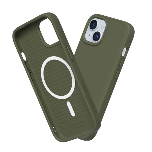 RhinoShield SolidSuit Case Compatible with Magsafe for [iPhone 15] | Shock Absorbent Slim Design Protective Cover with Premium Matte Finish 3.5M / 11ft Drop Protection - Seaweed Green