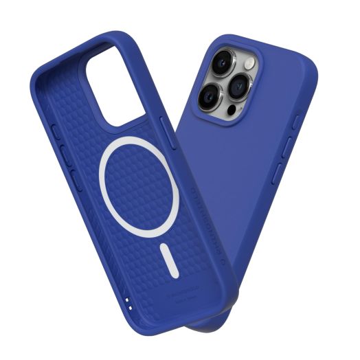RhinoShield SolidSuit Case Compatible with Magsafe for [iPhone 15 Pro Max] | Shock Absorbent Slim Design Protective Cover with Premium Matte Finish 3.5M / 11ft Drop Protection - Classic Blue