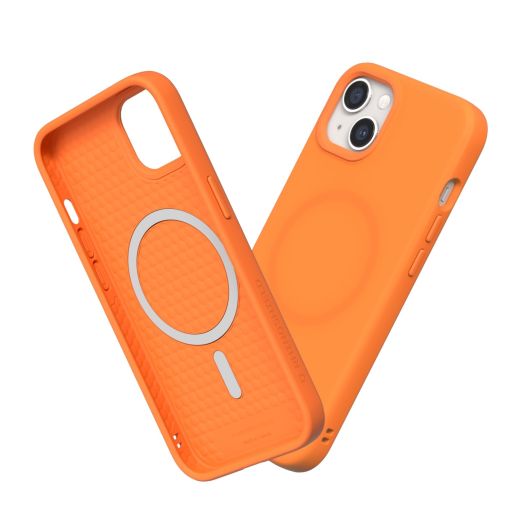 RhinoShield SolidSuit Case Compatible with Magsafe for [iPhone 13 Mini] | Shock Absorbent Slim Design Protective Cover with Premium Matte Finish 3.5M / 11ft Drop Protection - Neon Orange