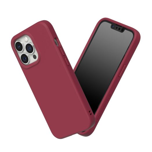 RhinoShield Case Compatible with [iPhone 13 Pro] | SolidSuit - Shock Absorbent Slim Design Protective Cover with Premium Matte Finish 3.5M / 11ft Drop Protection - Bordeaux Red