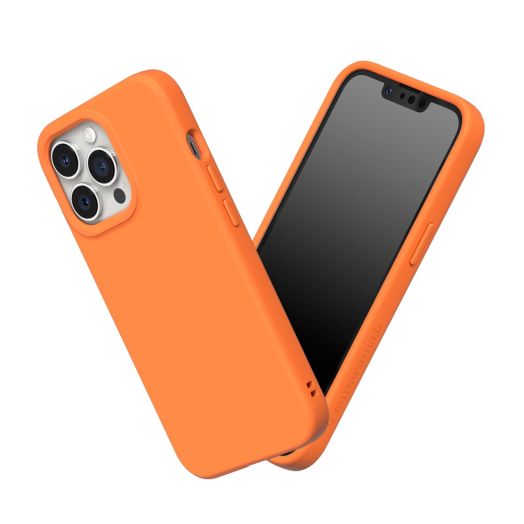 RhinoShield Case Compatible with [iPhone 13 Pro Max] | SolidSuit - Shock Absorbent Slim Design Protective Cover with Premium Matte Finish 3.5M / 11ft Drop Protection - Neon Orange