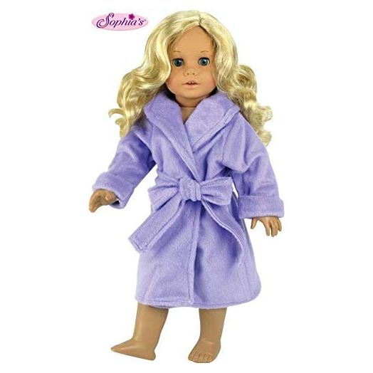 Sophia's Dolls Robe for 18 Inch Dolls s & Fits American Girl Dolls - Dolls Robe & Tie Belt, Lavender Doll Robe
