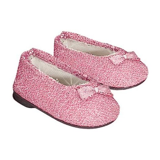 Light Pink Glitter Shoes, Fits 18 Inch American Girl Dolls, Doll Accessories