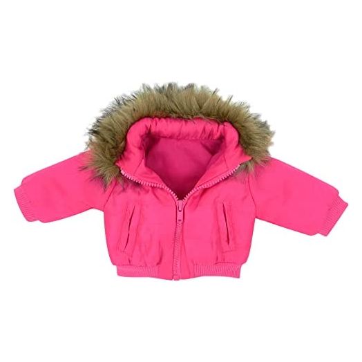 18 Inch Doll Jacket in Fuchsia Pink Puffy Jacket W/ Faux Fur Trim Collar Fits 18 Inch American Girl Dolls & More! Doll Coat Fuchsia Puffy Jacket & Fur Collar