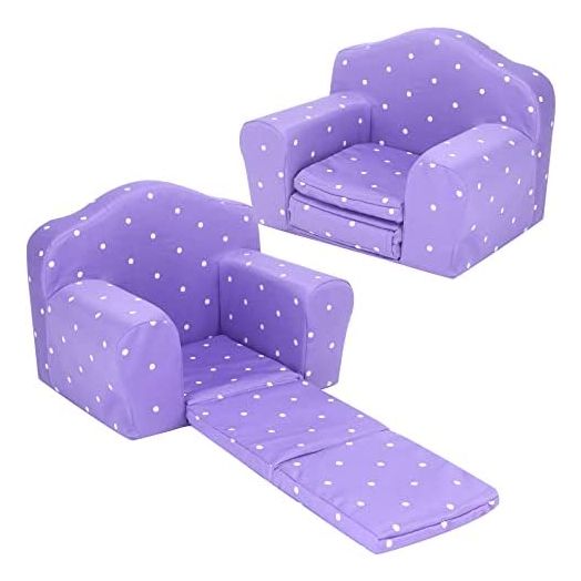 Sophia's by Teamson Kids Polka Dot Pull-Out Chair Bed for 18'' Dolls, Purple