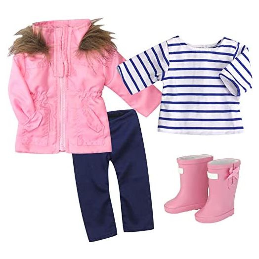 Sophia's Jacket, Leggings, T-Shirt, and Rain Boots for 18" Dolls