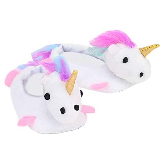 White Unicorn Slippers for 18 Inch Dolls | Rainbow Haired Unicorn Slippers for Dolls