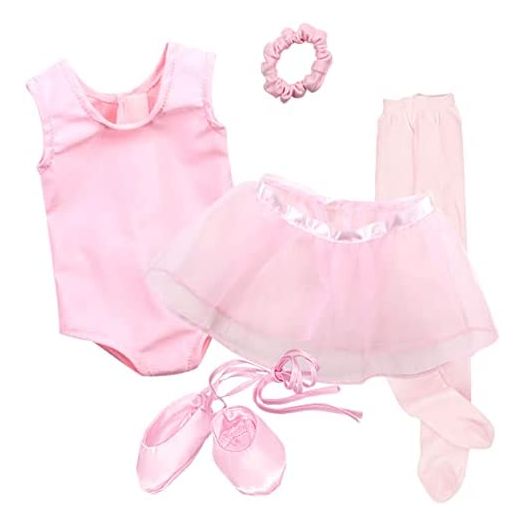 Sophia's by Teamson Kids 5 Piece Ballet Outfit Set for 18'' Dolls, Light Pink