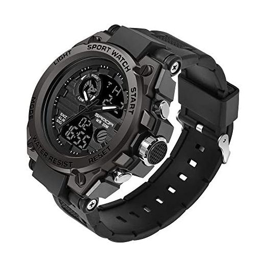 KXAITO Men's Watches Sports Outdoor Waterproof Military Watch Date Multi Function Tactics LED Alarm Stopwatch