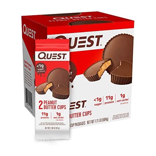Quest Nutrition High Protein Low Carb, Gluten Free, Keto Friendly, Peanut Butter Cups,1.48 Oz(Pack of 12)