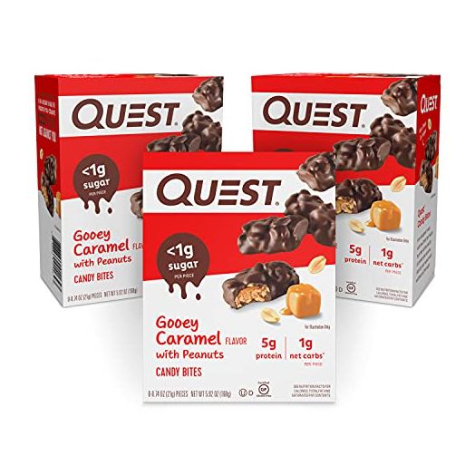 Quest Nutrition Gooey Caramel Candy Bites, 0.74 Oz - 8 Count (Pack of 3)