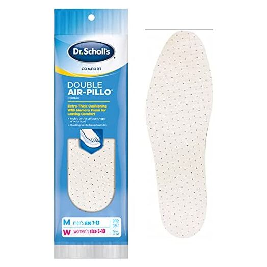 Dr. Scholl’s Comfort Double Air-Pillo Insoles, Men’s Size 7-13, Women’s Size 5-10 , 1 Pair