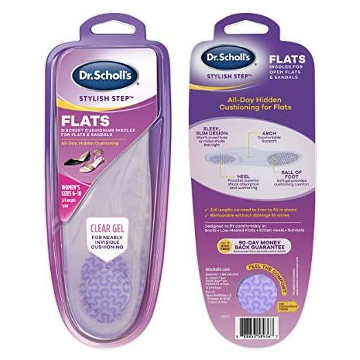 Dr. Scholl's Cushioning Insoles for Flats and Sandals, All-Day Comfort in Flats, Boots, (for Women's 6-10), New