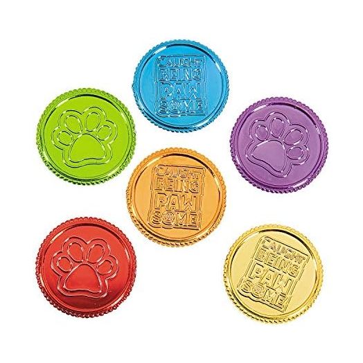 Fun Express Pawsome Reward Coins - 144 Pieces - Educational and Learning Activities for Kids