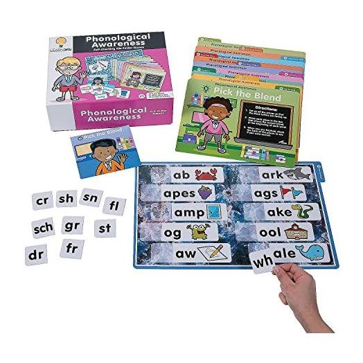 Fun Express Phonological Awareness Games - 200 Piece File Folder Game - Alliteration, Phonics and Language games for Kindergarten Kids