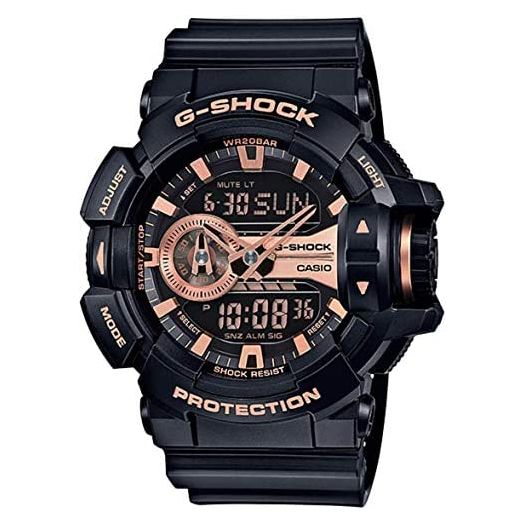 Casio XL G-Shock Quartz Sport Watch with Plastic Strap, 18.3 (Model: GA-400GB-1A4) Black/Rose Gold