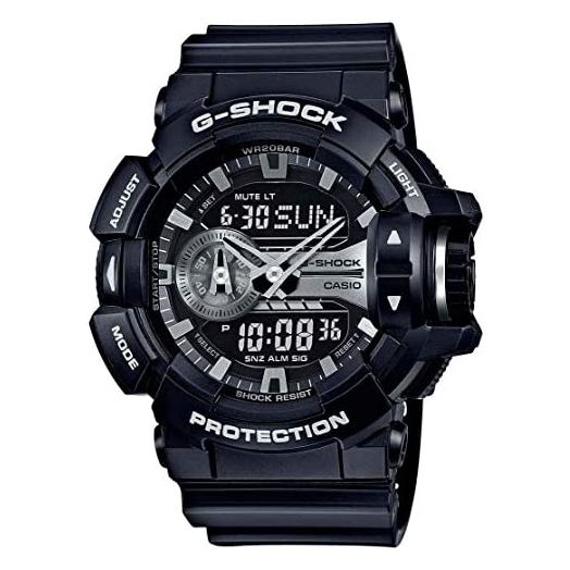 Casio G-Shock Black and Silver-Tone Dial Resin Quartz Men's Watch GA400GB-1A