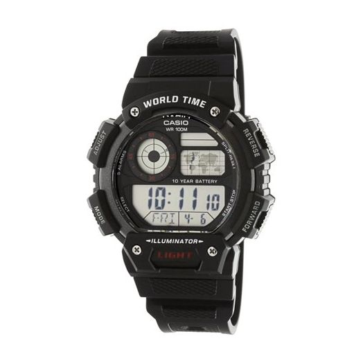 Casio Men's Classic Digital World Time Watch, Black - AE1400WH-1AV