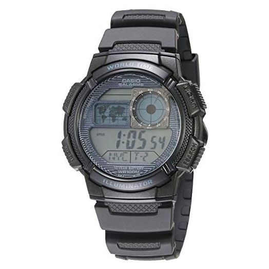 Casio Men's Quartz Watch with Resin Strap, Black, 19.4 (Model: AE-1000W-2A2VCF)