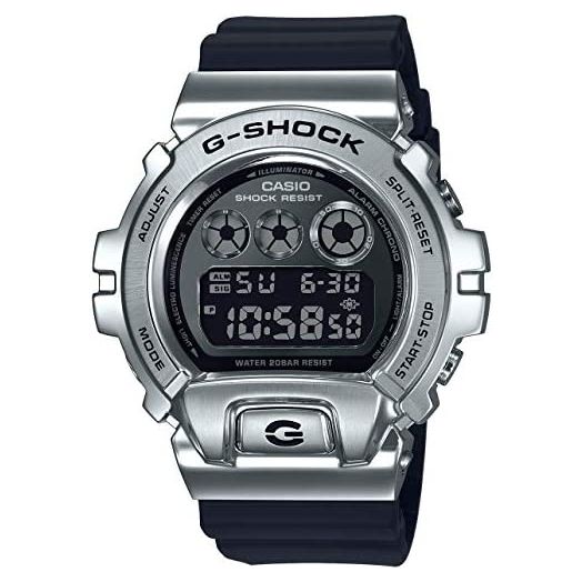 Men's Casio G-Shock 25th Anniversary Limited Edition Digital Stainless Steel and Black Resin Strap Watch GM6900-1