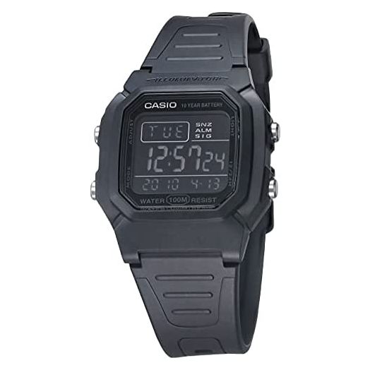 Casio Men's Quartz Watch with Resin Strap, Black, 17 (Model: W-800H-1BVCF)